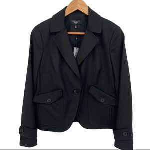 Talbots Black Linen Blend Jacket Blazer Women’s 10P Grace Fit New With Tags